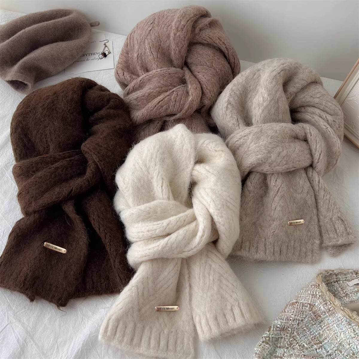 Muffler Men Wool - Yüksek Kaliteli Yün Eşarp, Kadın ve