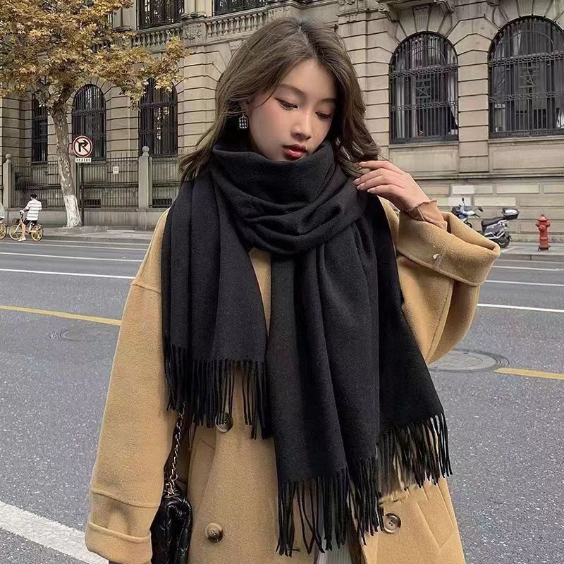 Pashmina Wrap Large - Düz Renk İmitasyon Kaşmir Eşarp Kadın