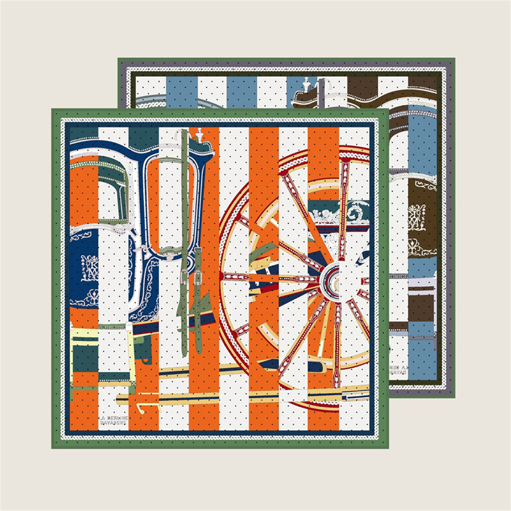 Scarf Silk Square - POBING El Haddelenmiş Dimi ipek eşarp