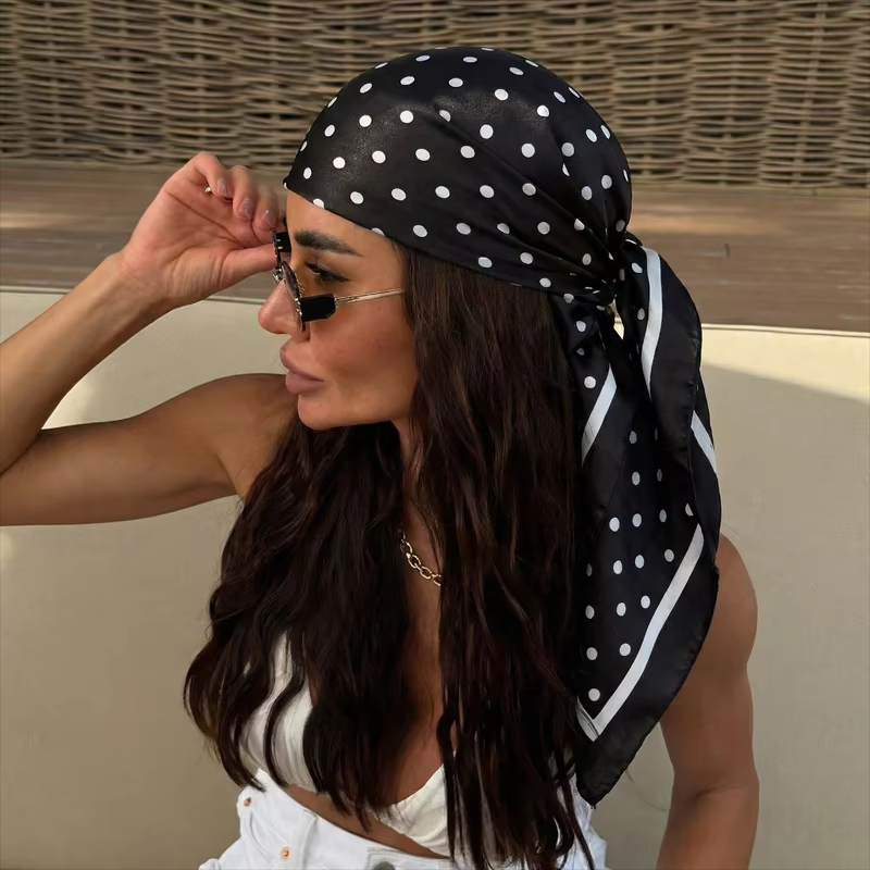 2026 Yeni Nokta Desenli Kare E - Head Wrap Turban incelemesi ve fiyatı