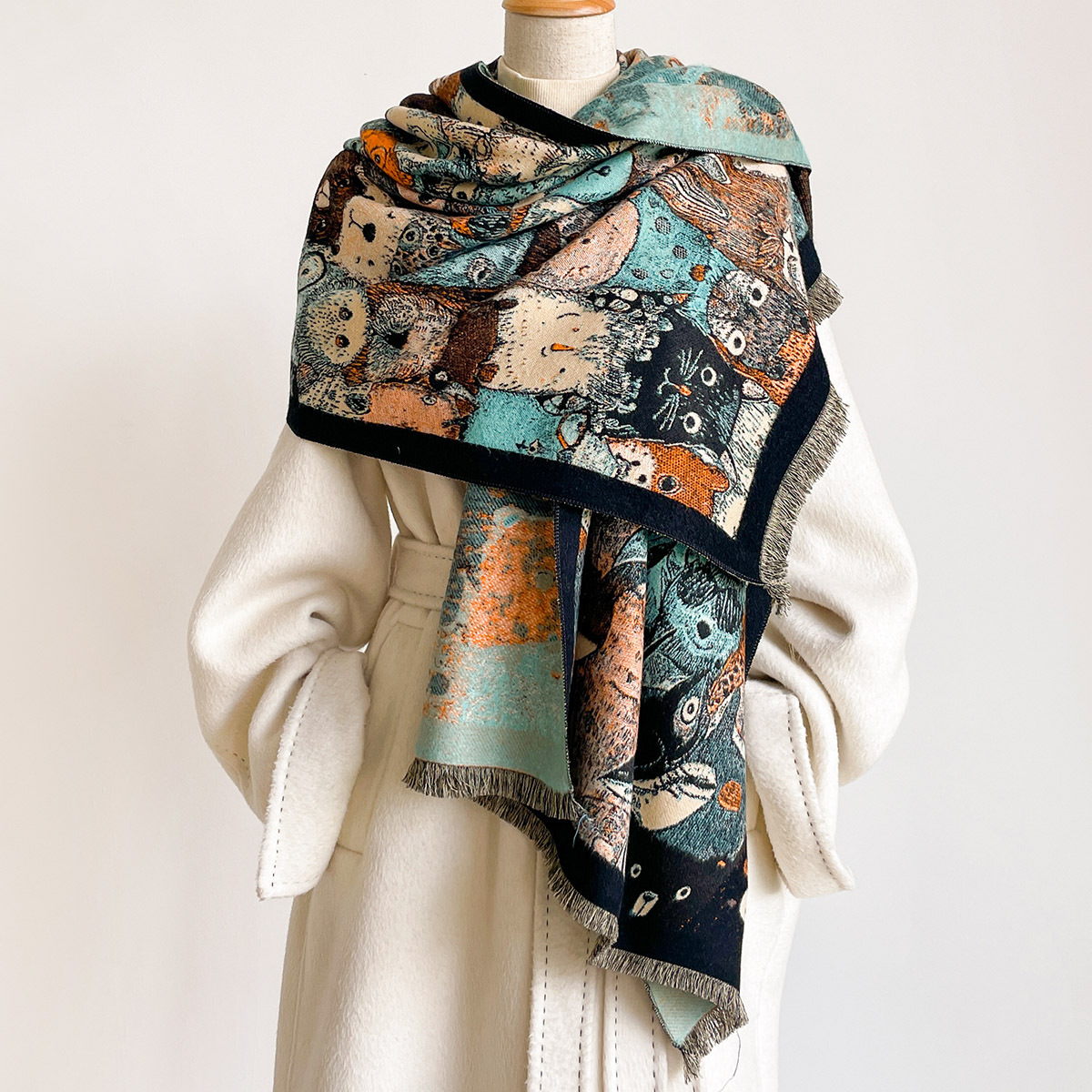 Kadınlar için İmitasyon Kaşmir - Woven Scarf Blanket incelemesi ve fiyatı