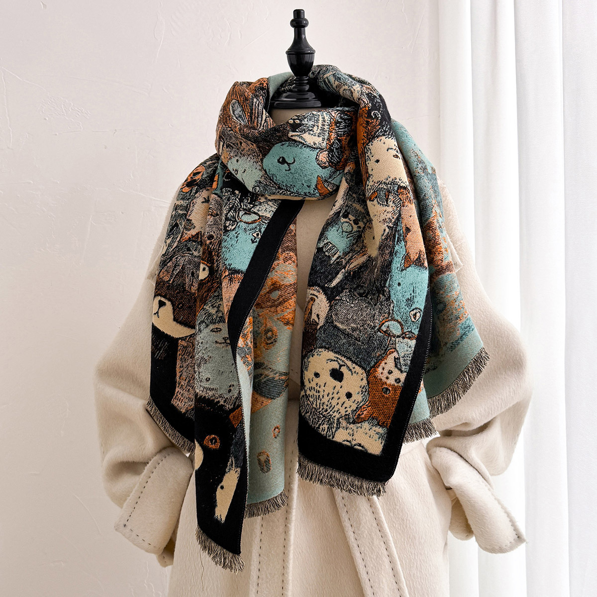 Kadınlar için İmitasyon Kaşmir - Woven Scarf Blanket incelemesi ve fiyatı