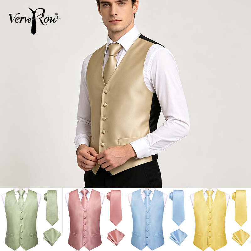 VerveRow Erkek Düz Saten V Yak - Pocket Square Set incelemesi ve fiyatı
