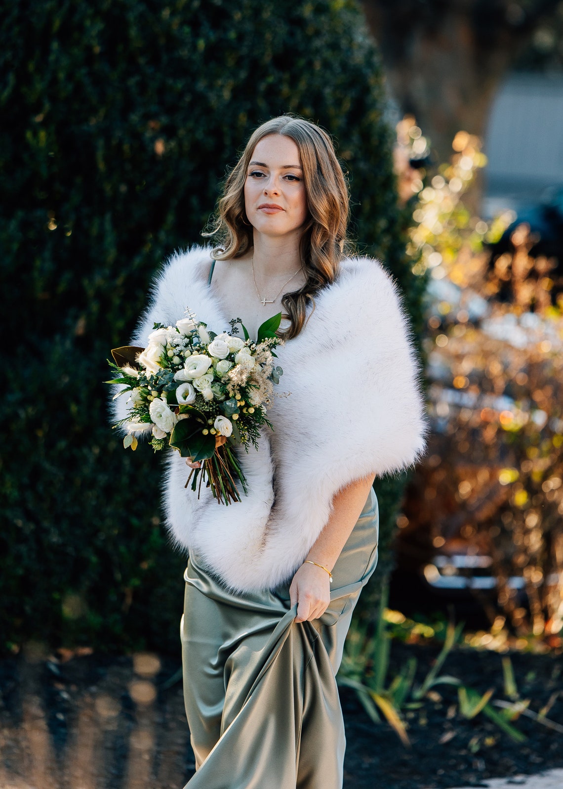 Siyah ipuçları ile fildişi fau - Stole Wedding Shawl incelemesi ve fiyatı