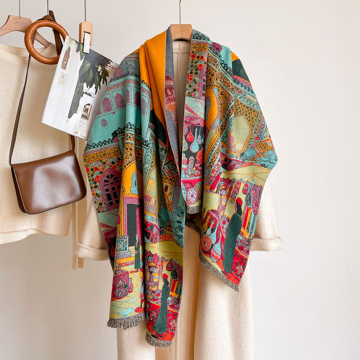 Kadınlar için İmitasyon Kaşmir - Woven Scarf Blanket incelemesi ve fiyatı
